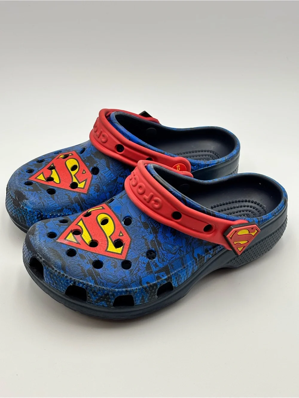 CROCS Kids Blue and Red Superman Clog Sandals J 1
